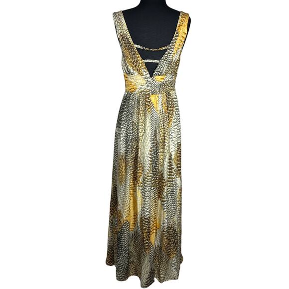 Anne Klein Collection Snake Print Sleeveless Silk Long Dress Sz 6 Formal Elegant - Picture 7 of 16